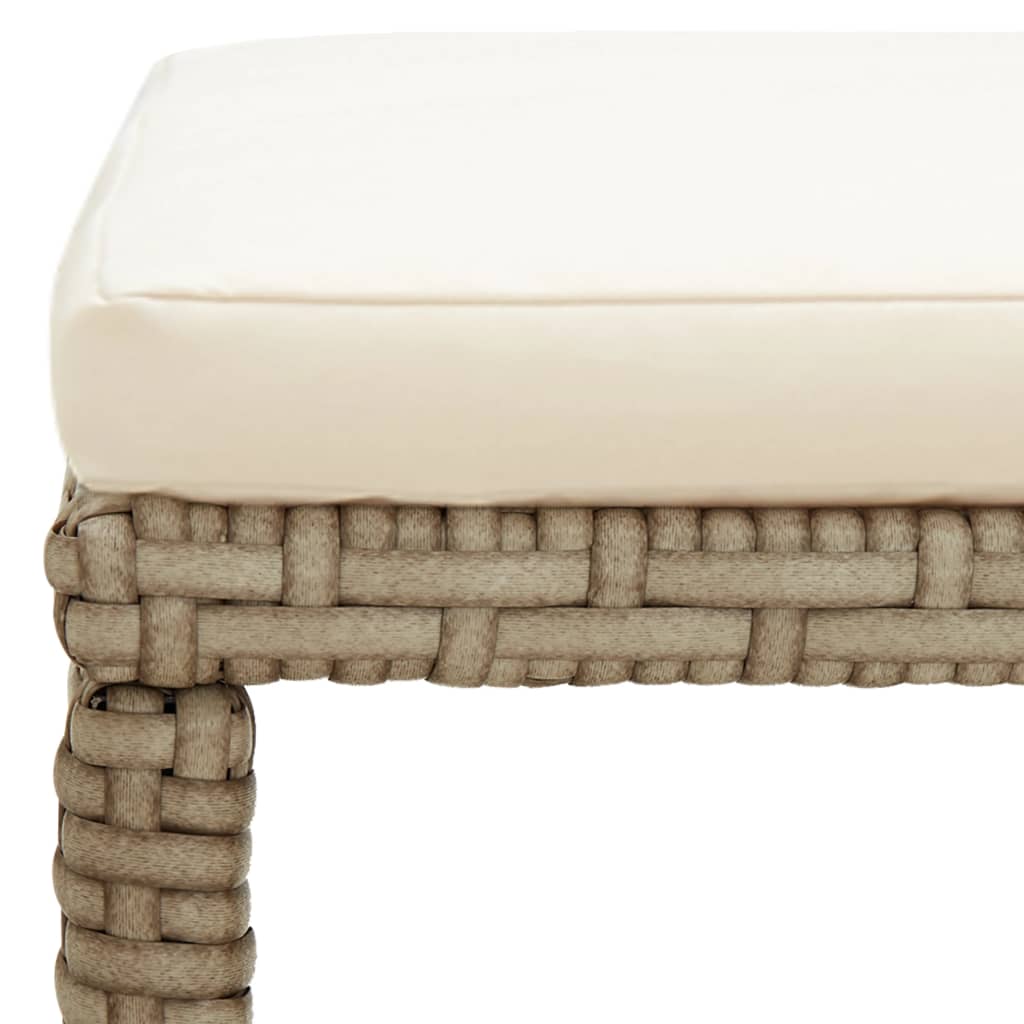 haveskamler 4 stk. med hynder polyrattan beige