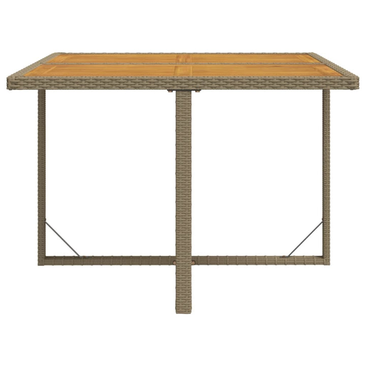 havebord 109x107x74 cm polyrattan og massivt akacietræ beige
