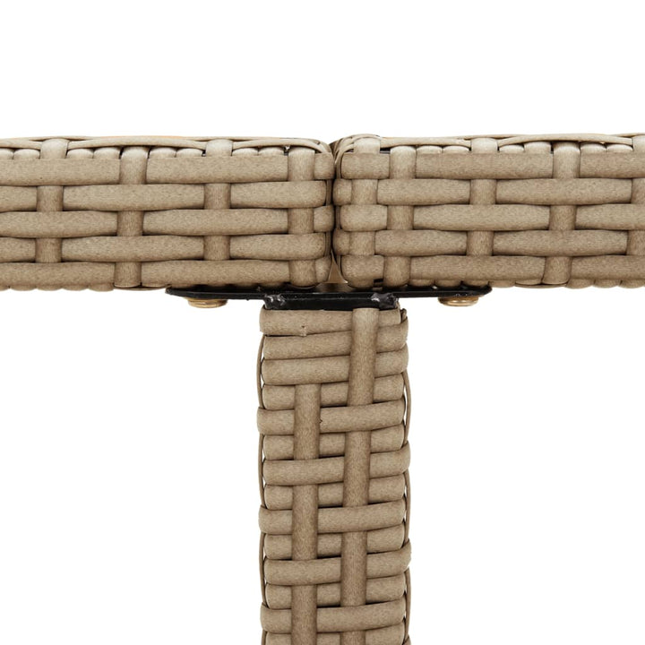 havebord 109x107x74 cm polyrattan og massivt akacietræ beige