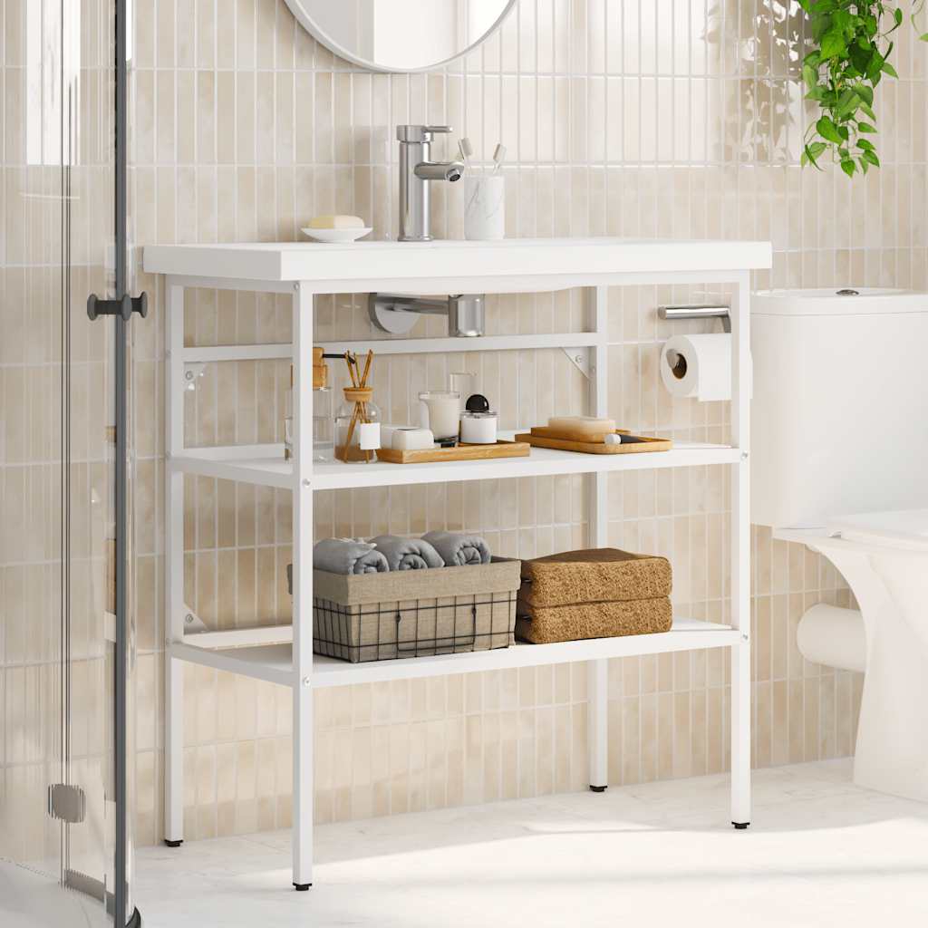 badeværelsesmøbel til håndvask 79x38x83 cm jern hvid