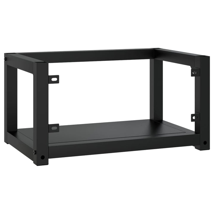 væghængt badeværelsesmøbel til håndvask 59x38x31 cm jern sort
