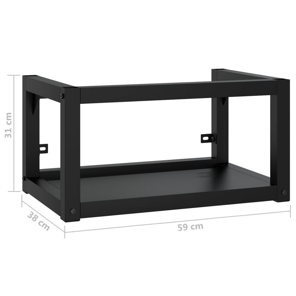 væghængt badeværelsesmøbel til håndvask 59x38x31 cm jern sort