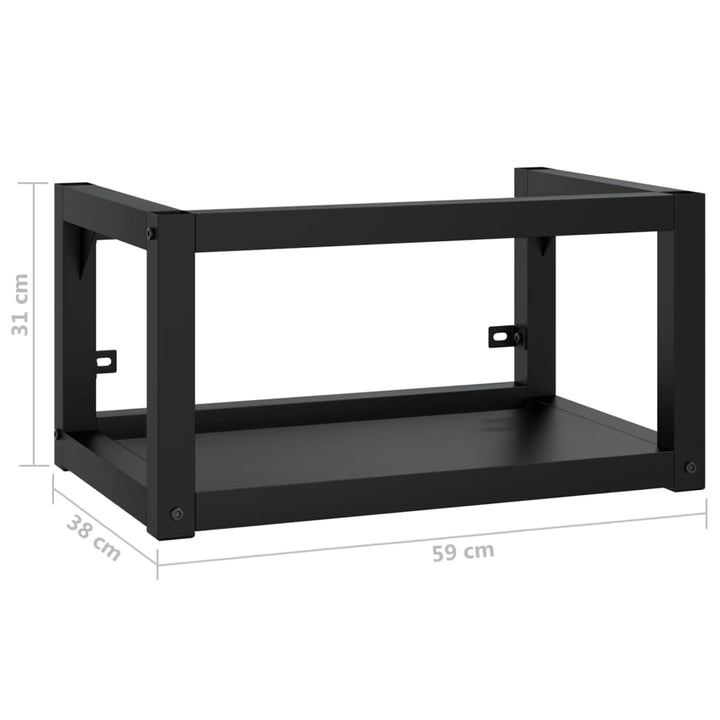 væghængt badeværelsesmøbel til håndvask 59x38x31 cm jern sort