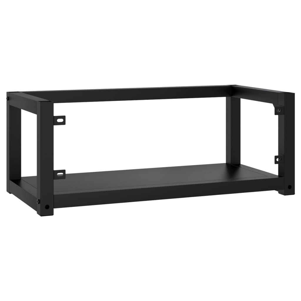 væghængt badeværelsesmøbel til håndvask 79x38x31 cm jern sort
