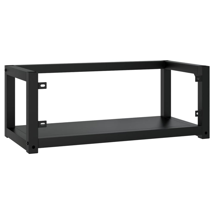 væghængt badeværelsesmøbel til håndvask 79x38x31 cm jern sort
