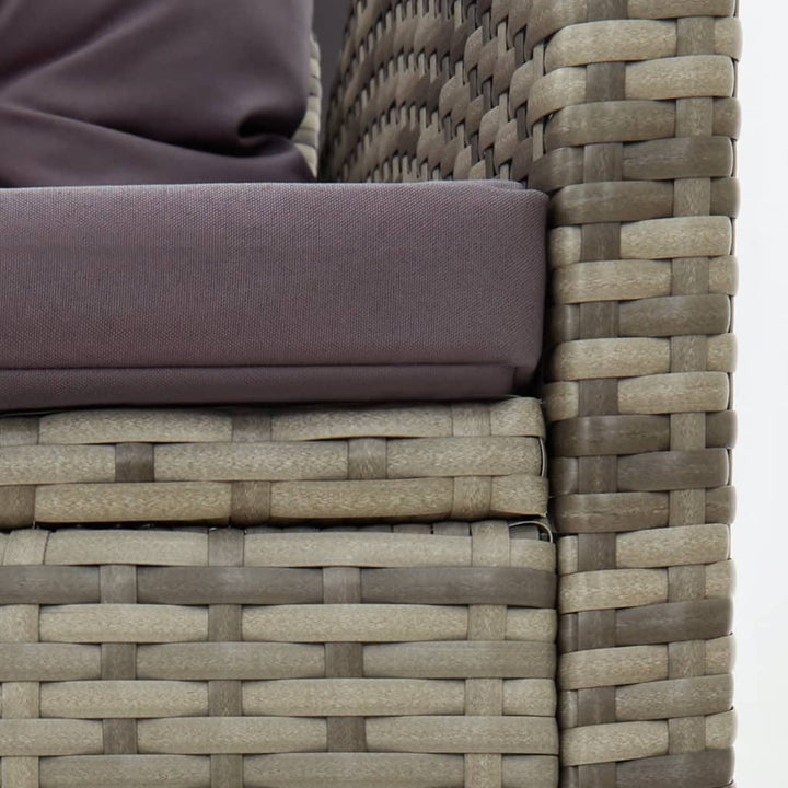 loungesæt til haven 2 dele med hynder polyrattan grå