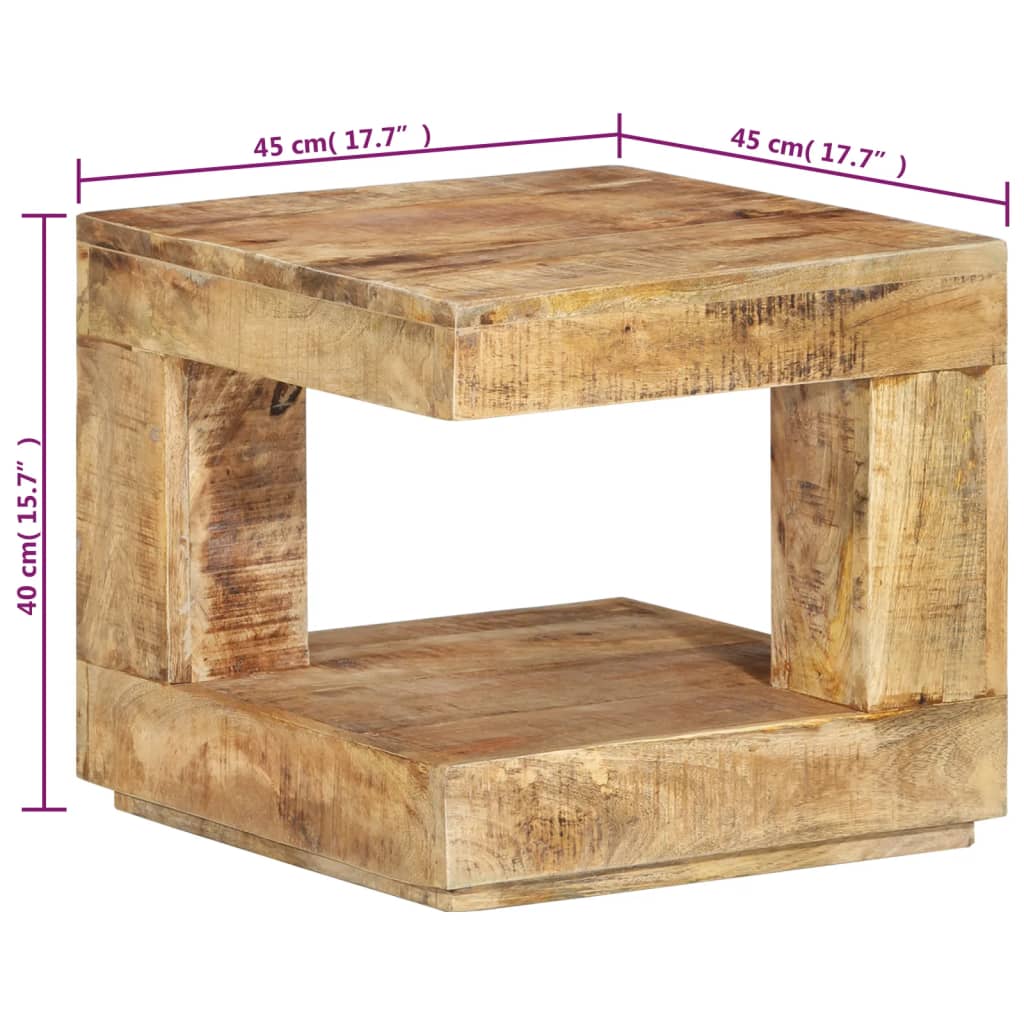 sofabord 45x45x40 cm massivt mangotræ