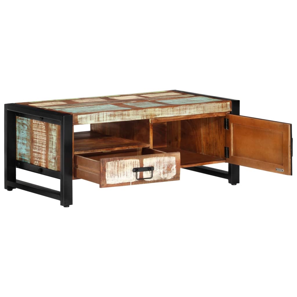 sofabord 100x50x41 cm massivt genbrugstræ