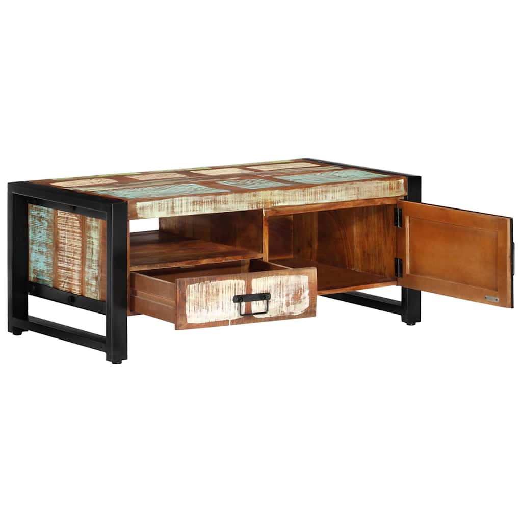 sofabord 100x50x41 cm massivt genbrugstræ
