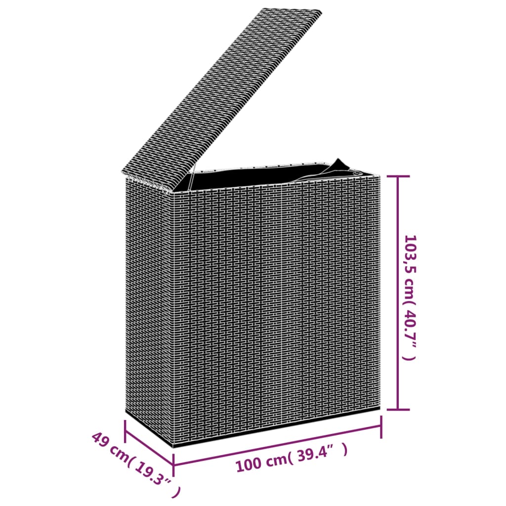 hyndeboks 100x49x103,5 cm polyrattan brun