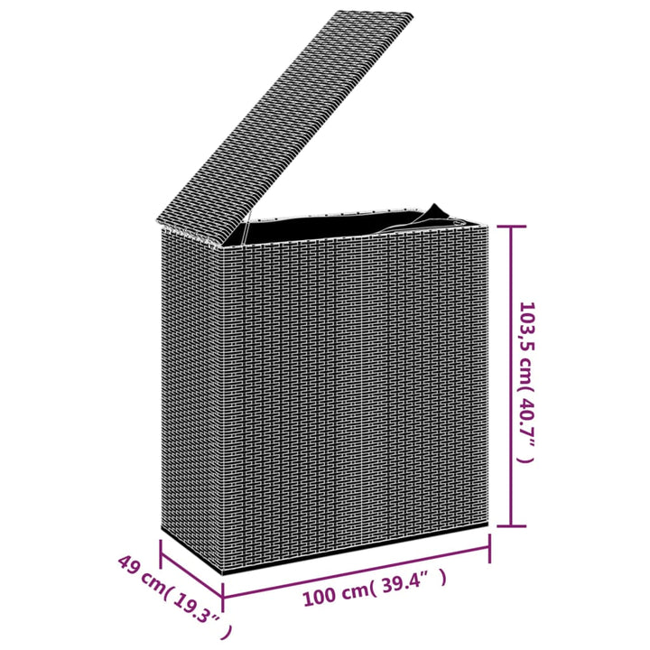 hyndeboks 100x49x103,5 cm polyrattan brun
