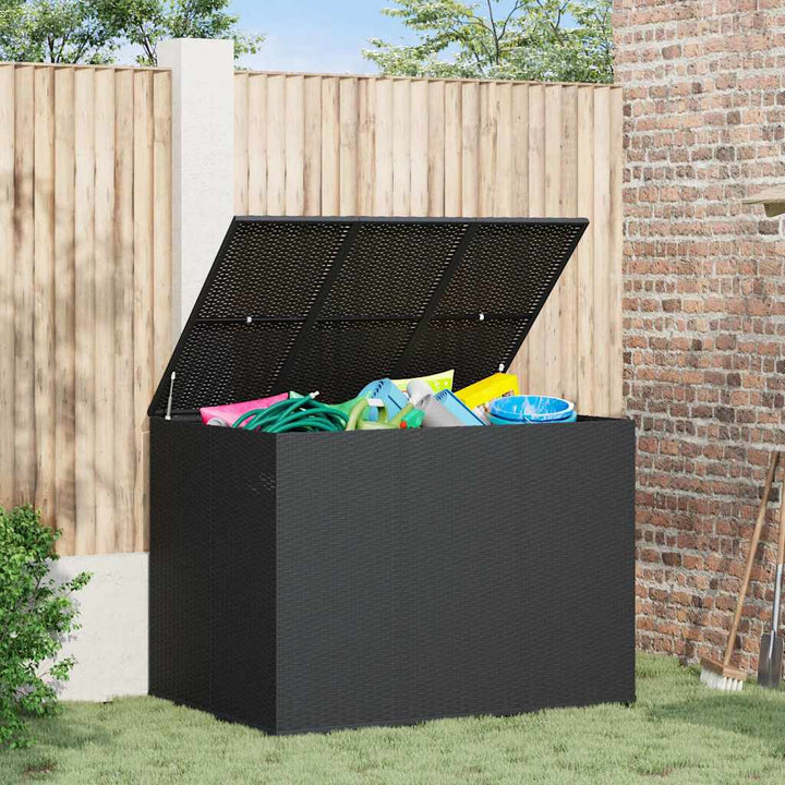 hyndeboks 145x100x103 cm polyrattan sort