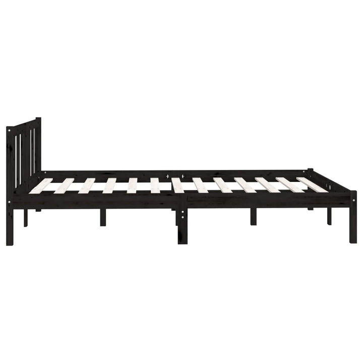 sengeramme 135x190 cm Double massivt fyrretræ sort