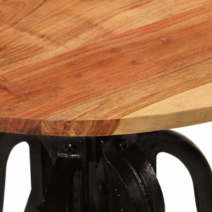 sidebord 60x(42-62) cm massivt akacietræ og støbejern