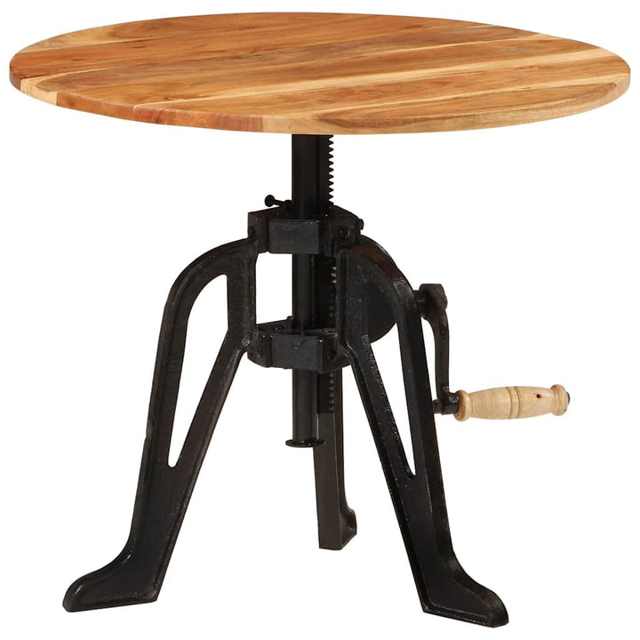 sidebord 60x(42-62) cm massivt akacietræ og støbejern