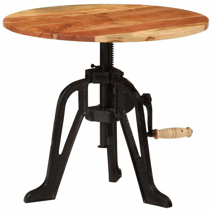 sidebord 60x(42-62) cm massivt akacietræ og støbejern