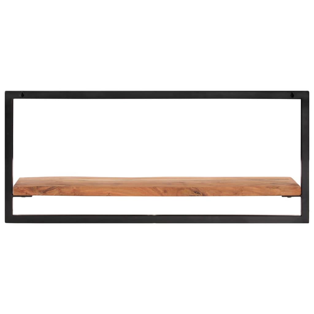 væghylder 2 stk. 80x25x35 cm massivt akacietræ og stål