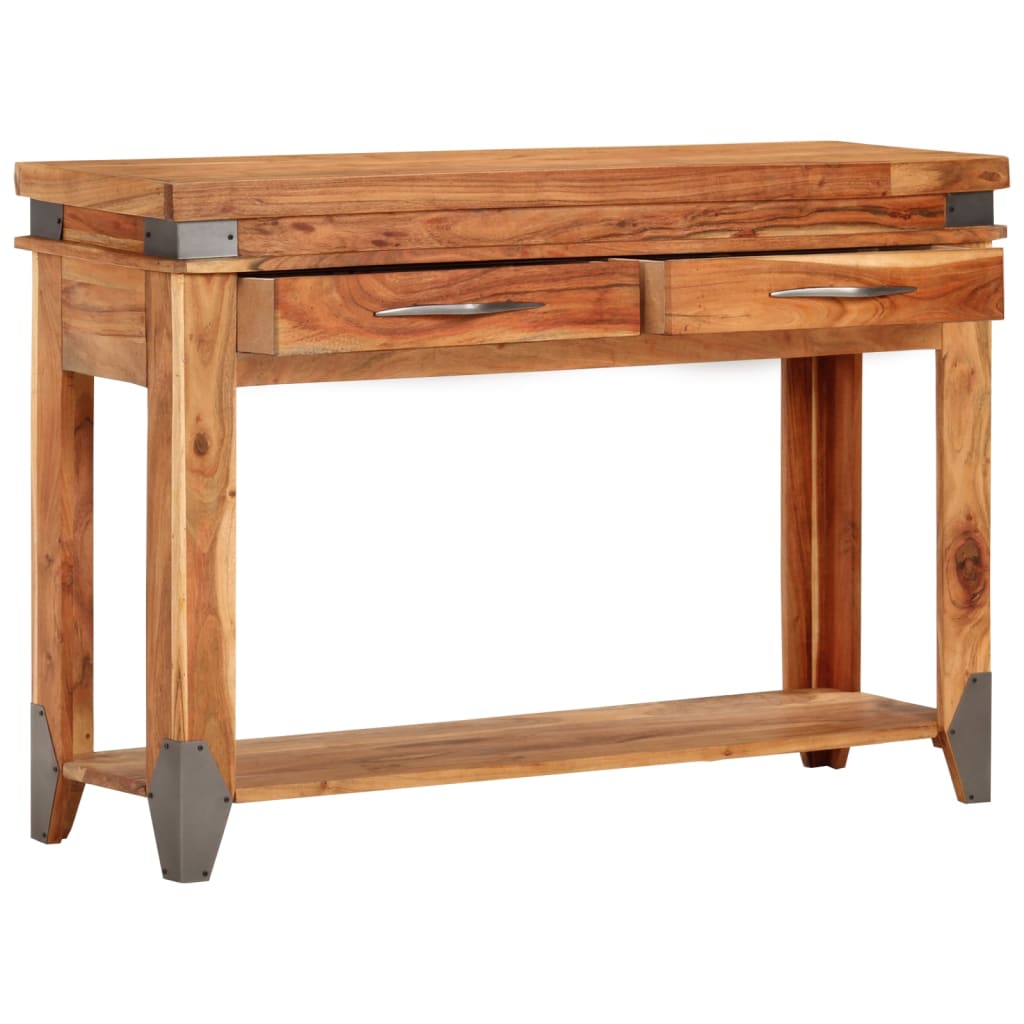 konsolbord 110x34x74 cm massivt akacietræ