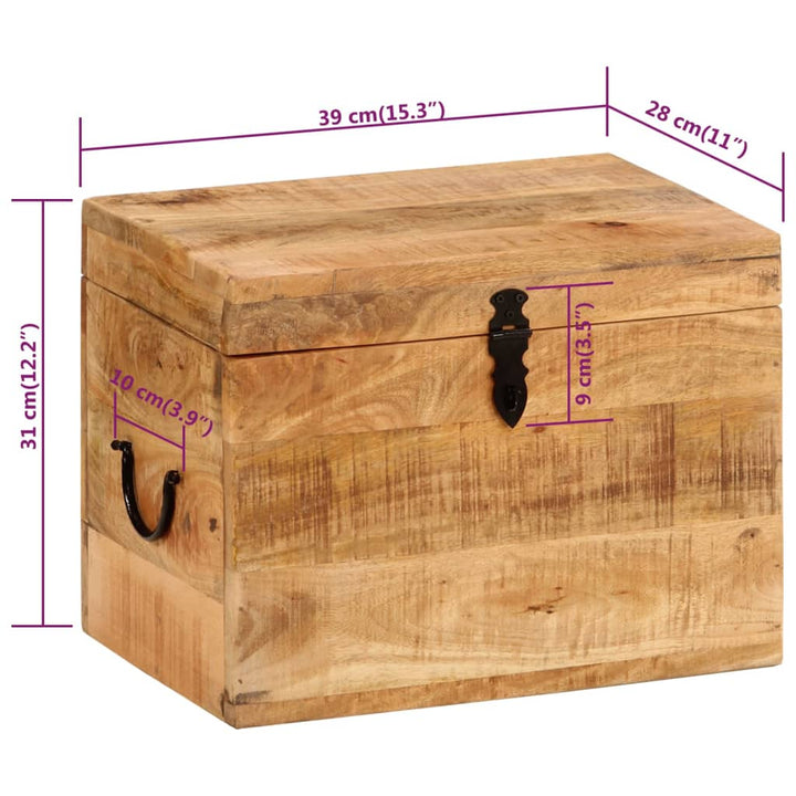 opbevaringskasse 39x28x31 cm massivt mangotræ