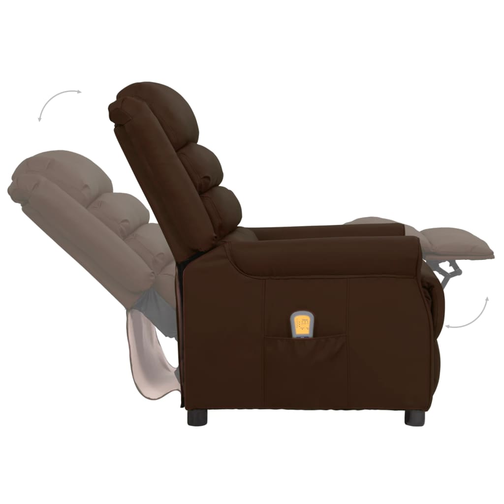 massagestol kunstlæder brun