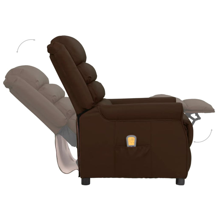 massagestol kunstlæder brun