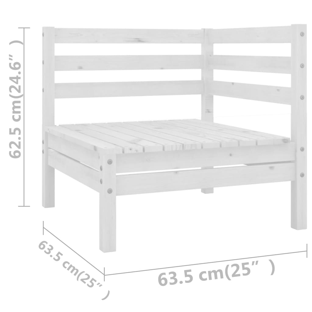loungesæt til haven 11 dele massivt fyrretræ hvid