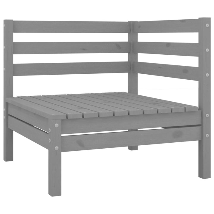 loungesæt til haven 7 dele massivt fyrretræ grå