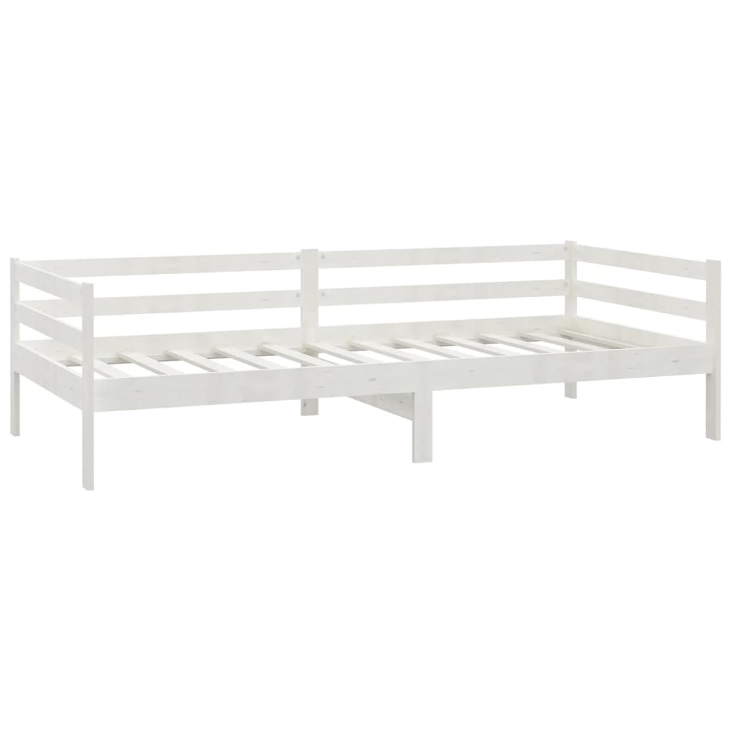 daybed med madras 90x200 cm massivt fyrretræ hvid