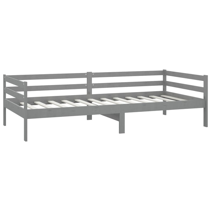 daybed med madras 90x200 cm massivt fyrretræ grå