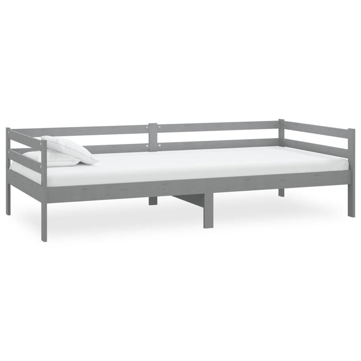 daybed med madras 90x200 cm massivt fyrretræ grå