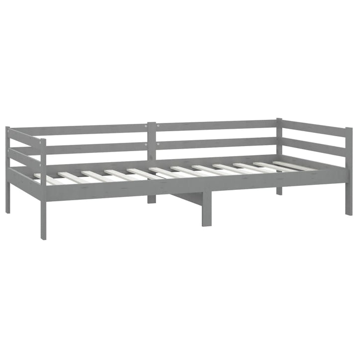 daybed med madras 90x200 cm massivt fyrretræ grå