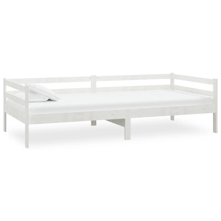 daybed med madras 90x200 cm massivt fyrretræ hvid