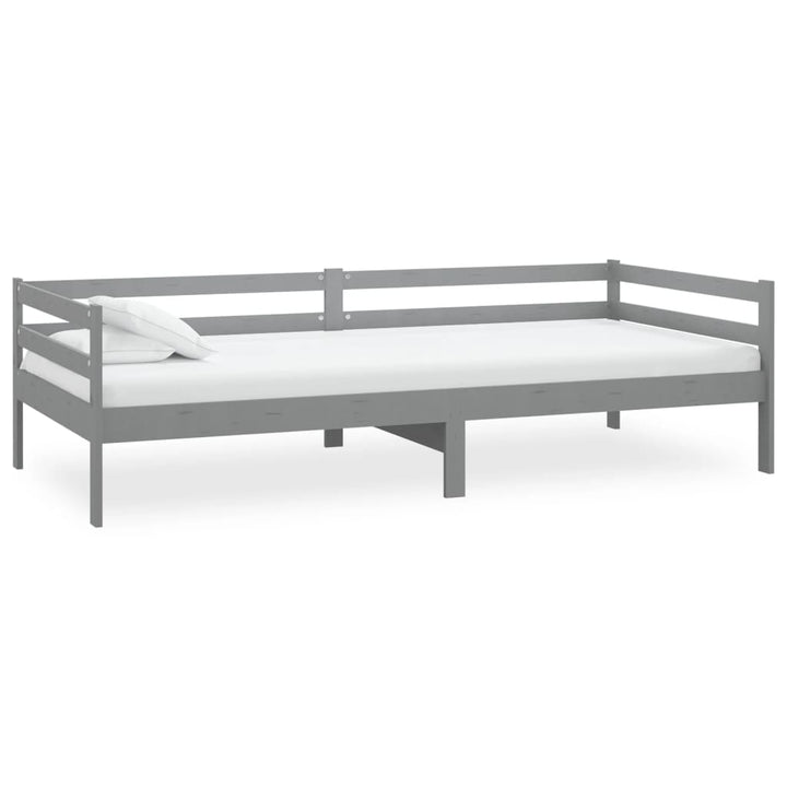 daybed med madras 90x200 cm massivt fyrretræ grå