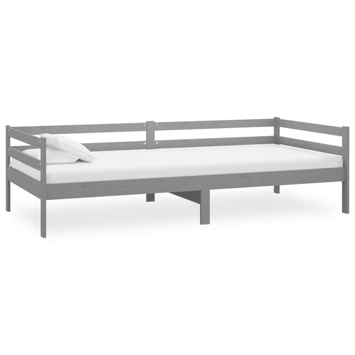 daybed med madras 90x200 cm massivt fyrretræ grå