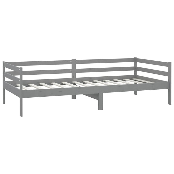 daybed med madras 90x200 cm massivt fyrretræ grå