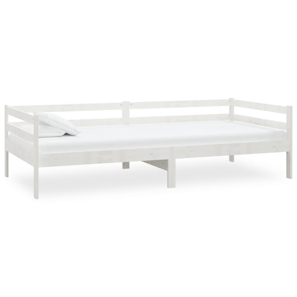 daybed med madras 90x200 cm massivt fyrretræ hvid