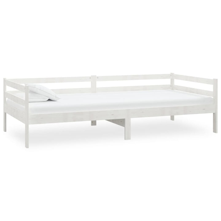 daybed med madras 90x200 cm massivt fyrretræ hvid