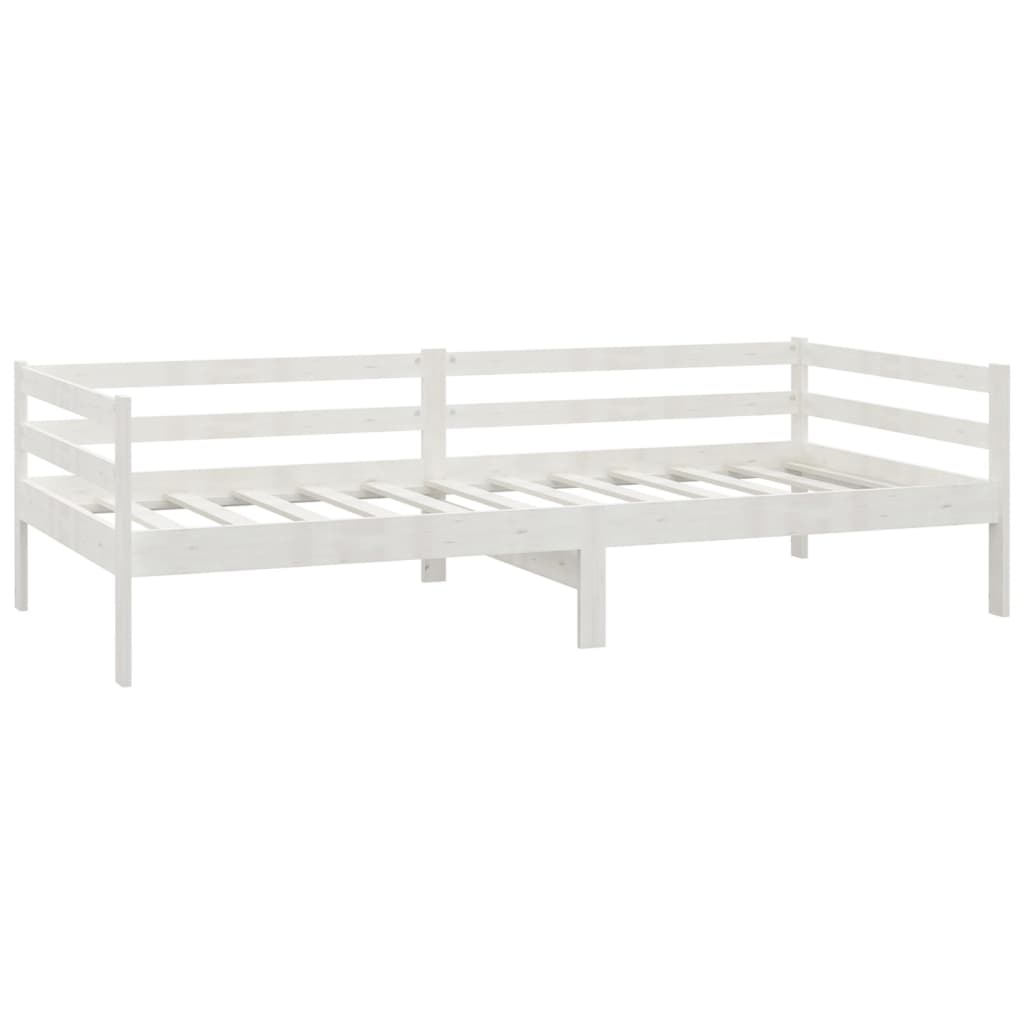 daybed med madras 90x200 cm massivt fyrretræ hvid