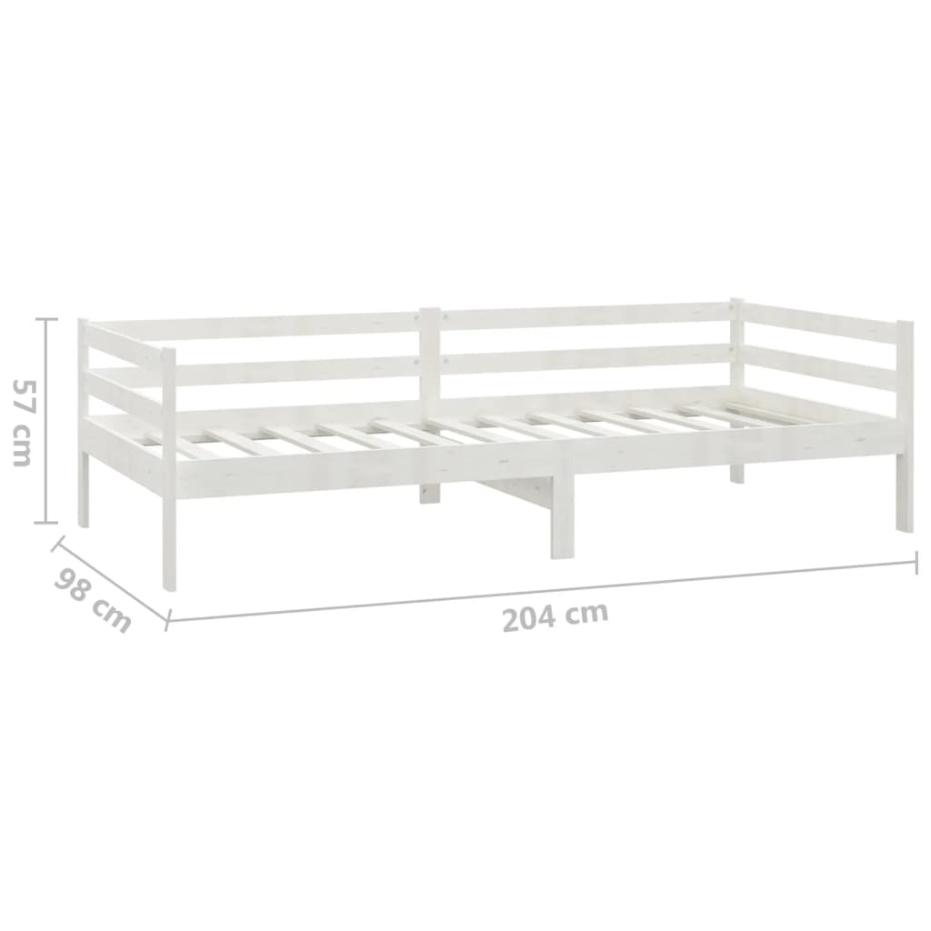 daybed med madras 90x200 cm massivt fyrretræ hvid