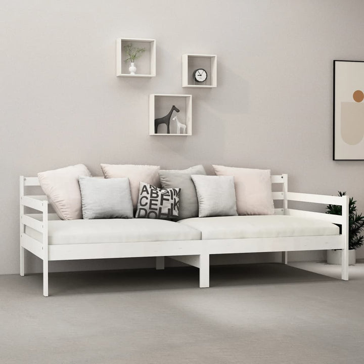 daybed med madras 90x200 cm massivt fyrretræ hvid