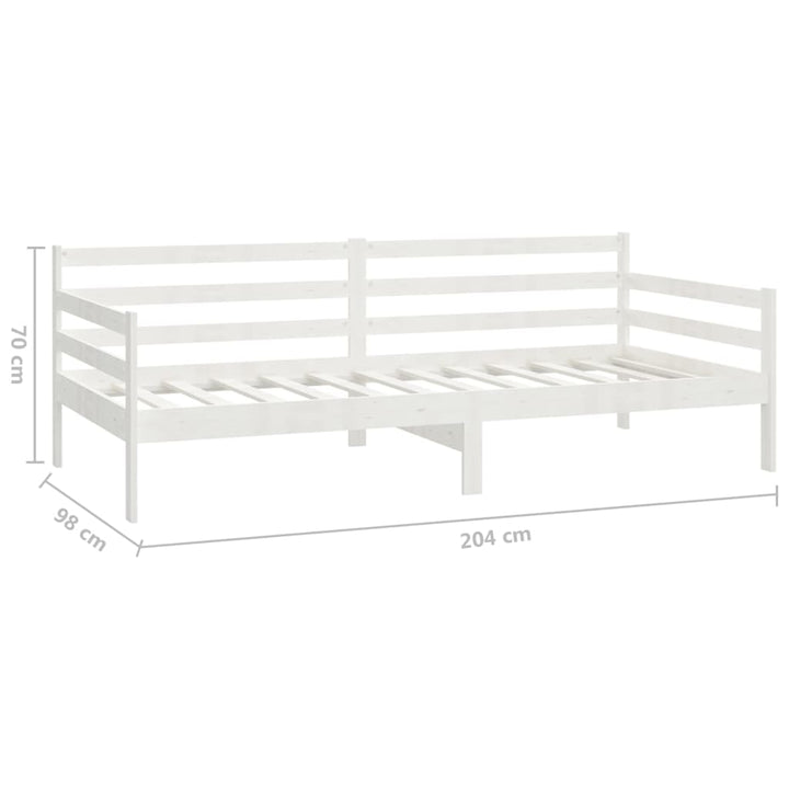 daybed med madras 90x200 cm massivt fyrretræ hvid