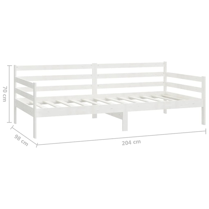 daybed med madras 90x200 cm massivt fyrretræ hvid