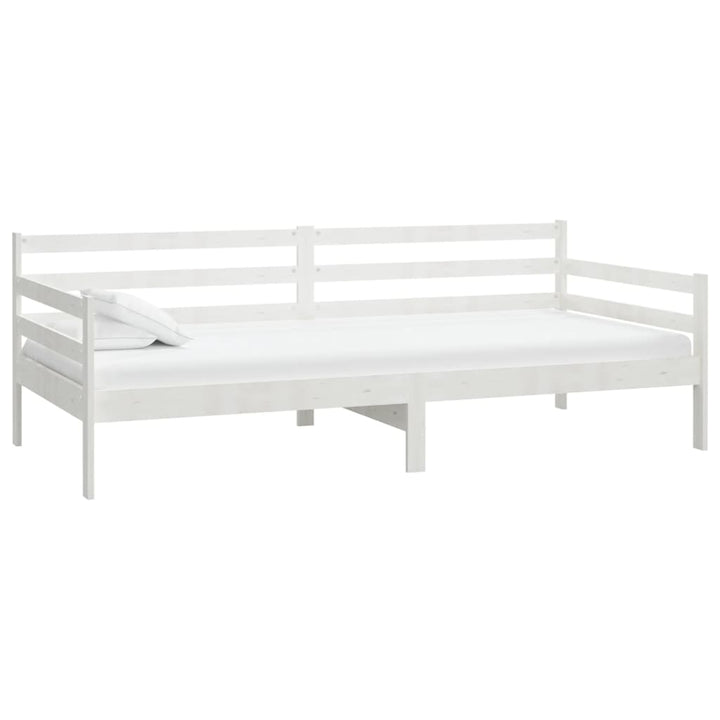 daybed med madras 90x200 cm massivt fyrretræ hvid