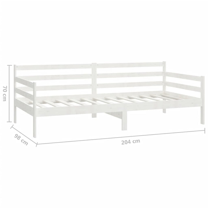 daybed med madras 90x200 cm massivt fyrretræ hvid