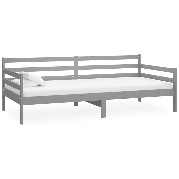 daybed med madras 90x200 cm massivt fyrretræ grå