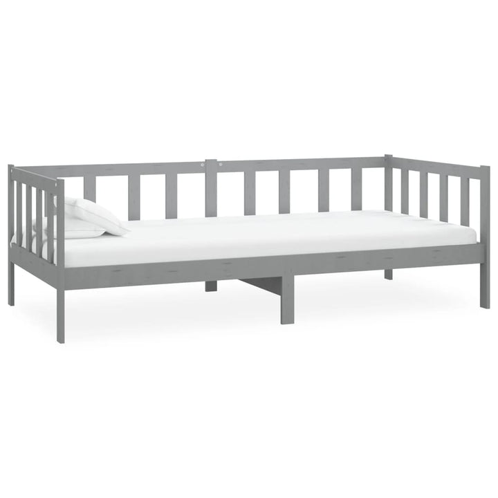 daybed med madras 90x200 cm massivt fyrretræ grå