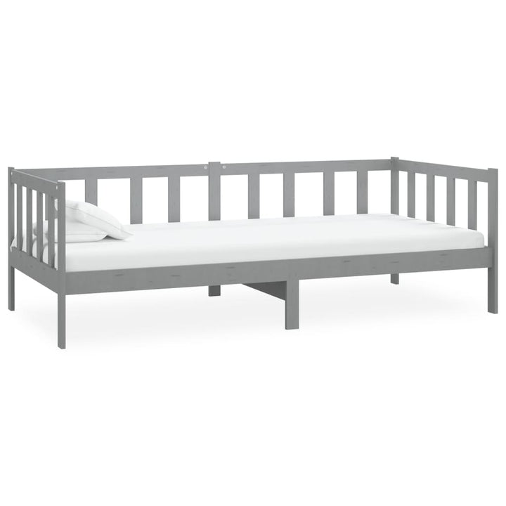 daybed med madras 90x200 cm massivt fyrretræ grå
