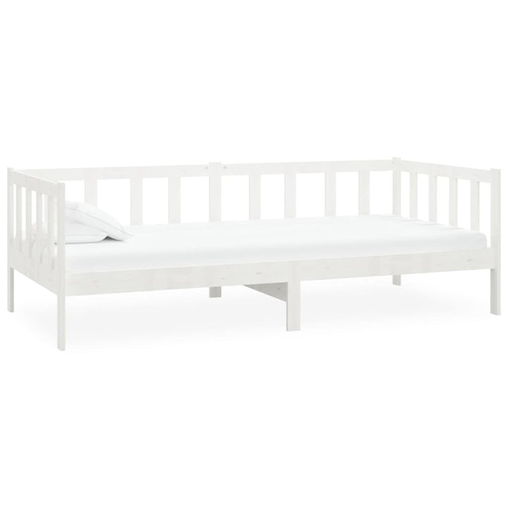 daybed med madras 90x200 cm massivt fyrretræ hvid