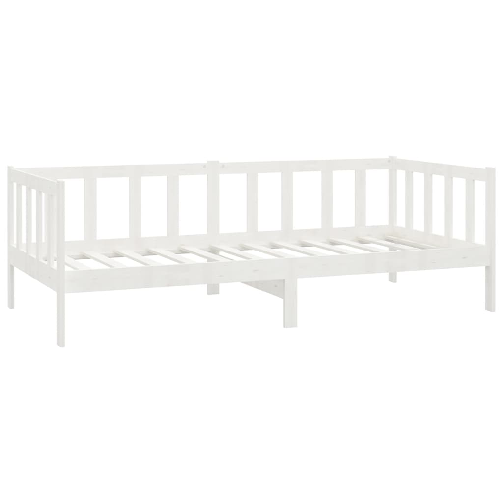 daybed med madras 90x200 cm massivt fyrretræ hvid