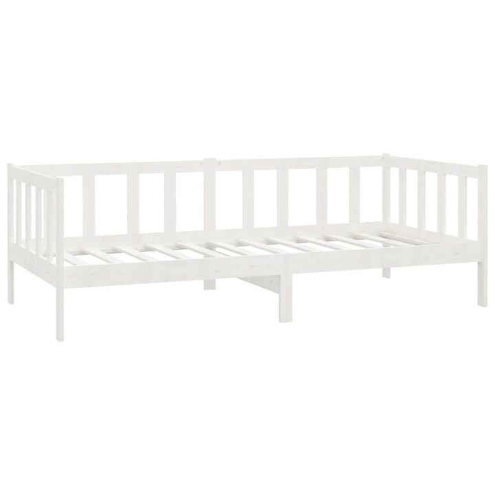 daybed med madras 90x200 cm massivt fyrretræ hvid